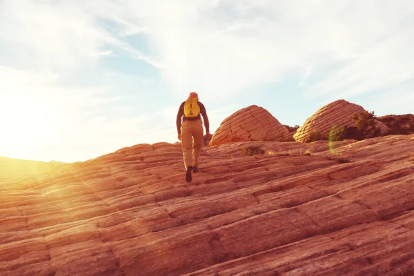 Turista v horách Utah — Stock fotografie