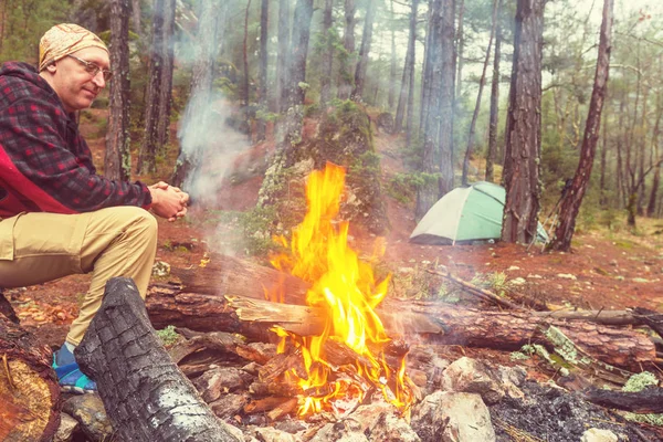Campfire, close up shot — Stock Photo, Image