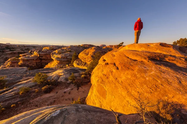 Caminhante nas montanhas do Utah — Fotografia de Stock