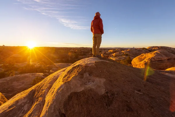 Caminhante nas montanhas do Utah — Fotografia de Stock