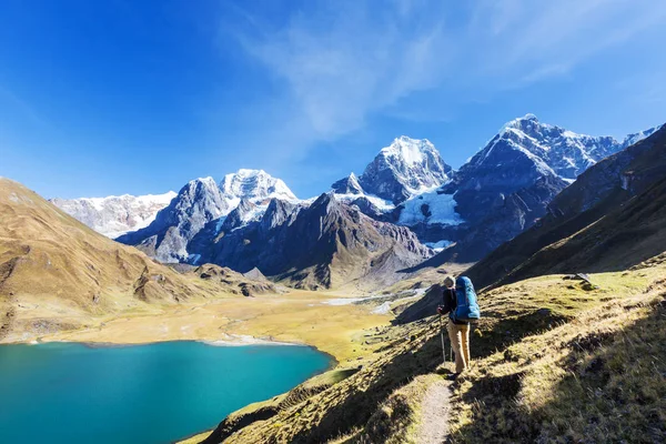 Vandring scen i Cordillera berg — Stockfoto