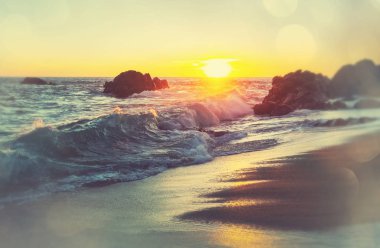 Doğal renkli günbatımı 