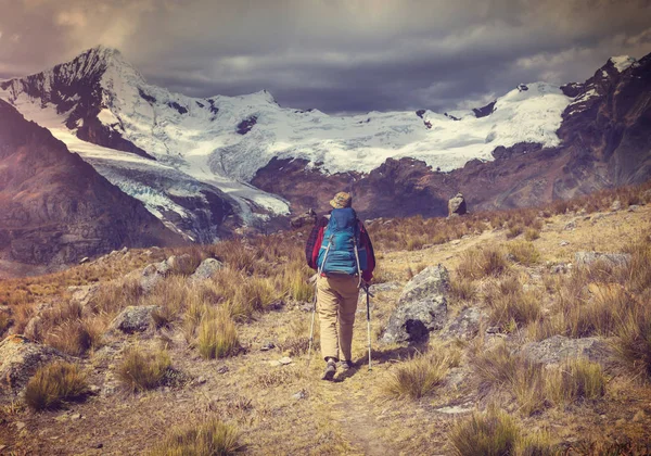 Peru adam uzun yürüyüşe çıkan kimse — Stok fotoğraf