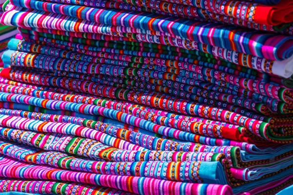 Peru Otantik Renkli Kumaş — Stok fotoğraf