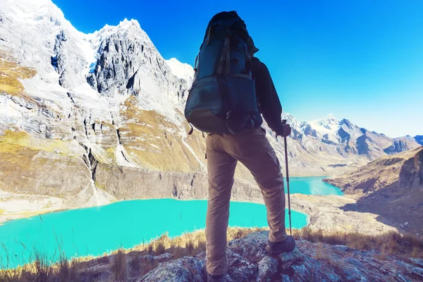 徒步旅行在科迪勒拉山系的场景 — 图库照片