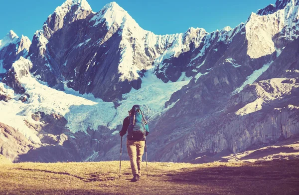 Wanderszene in den Cordillera-Bergen — Stockfoto