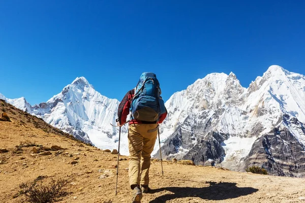 徒步旅行在科迪勒拉山系的场景 — 图库照片