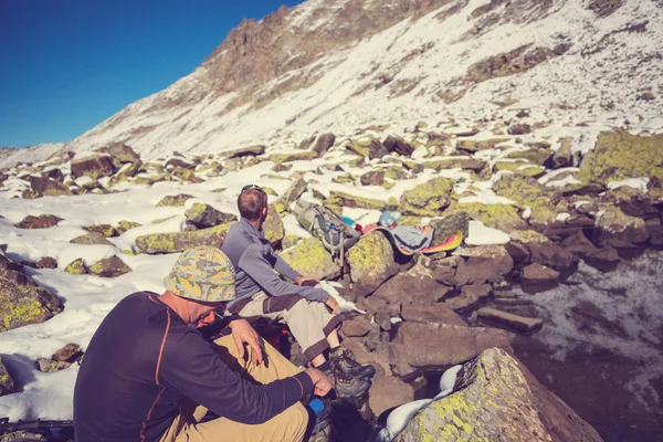 Relaxing Backpacker Mountains — Stock Photo, Image