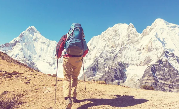 Wandelen scène in Cordillera bergen — Stockfoto