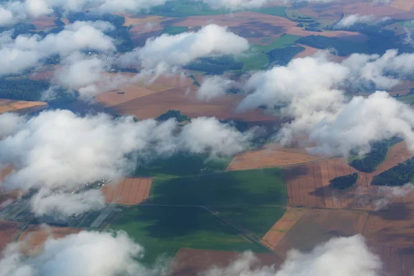 Вид с воздуха с самолета — стоковое фото