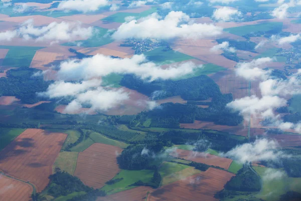 Vista aérea das aeronaves que voam — Fotografia de Stock