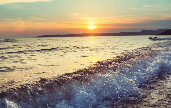 Natursköna Färgglada Solnedgången Vid Havskusten Bra För Tapet Eller Bakgrundsbild — Stockfoto