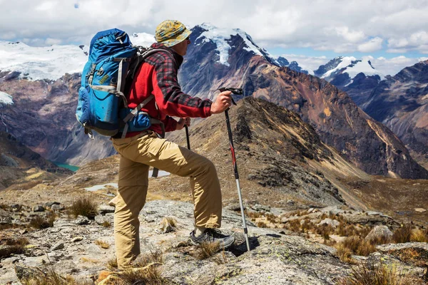 Escena Senderismo Las Montañas Cordillera Perú — Foto de Stock