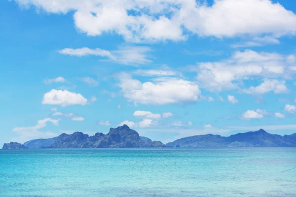 Vue Panoramique Imprenable Sur Baie Mer Les Îles Montagne Palawan — Photo