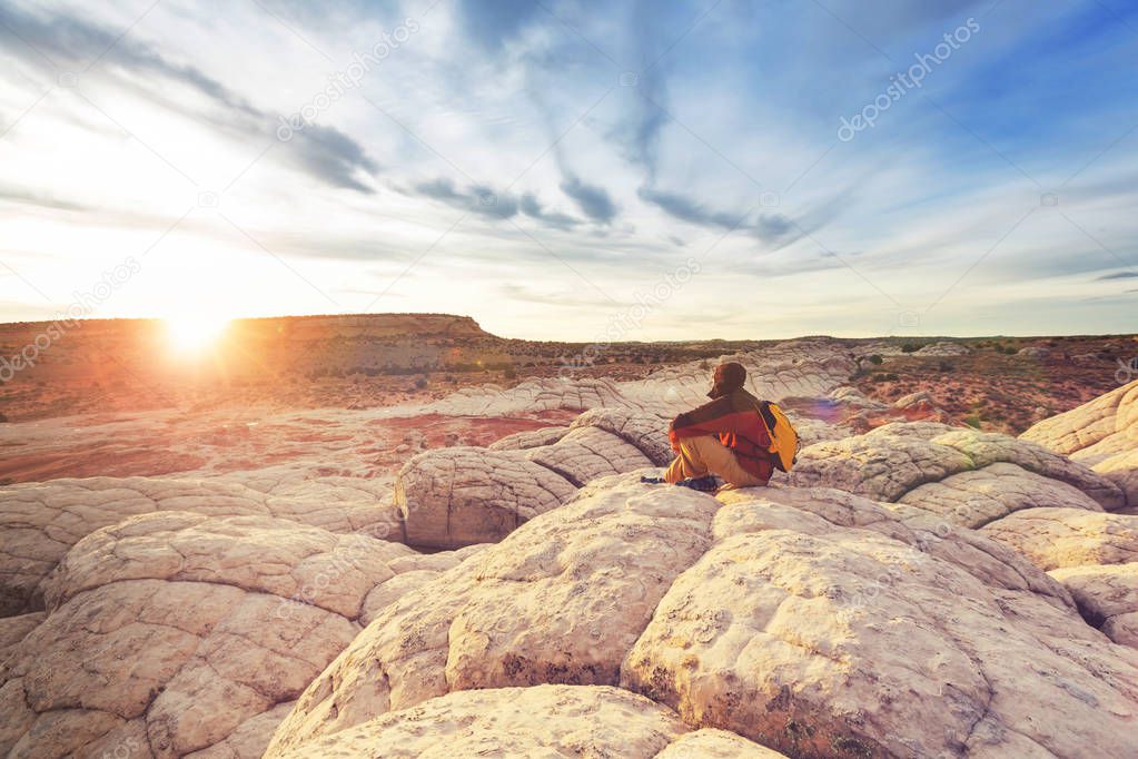 Hiker in the Utah mountains