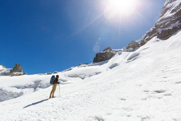 Hiking Scene Cordillera Mountains Peru — Stock Photo, Image