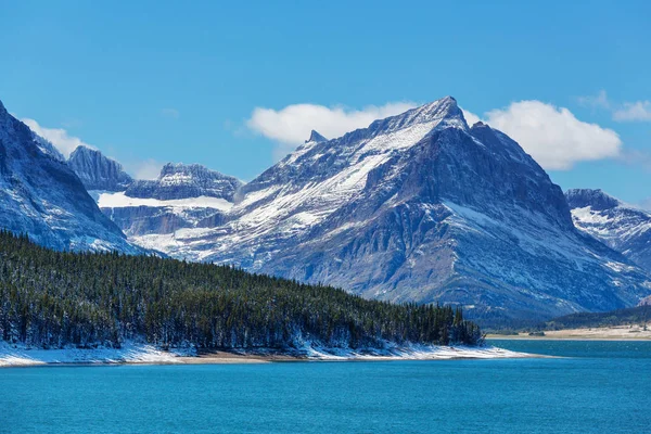 Γραφικές Βραχώδεις Κορυφές Του Παγετώνα Εθνικό Πάρκο Μοντάνα Ηπα — Φωτογραφία Αρχείου
