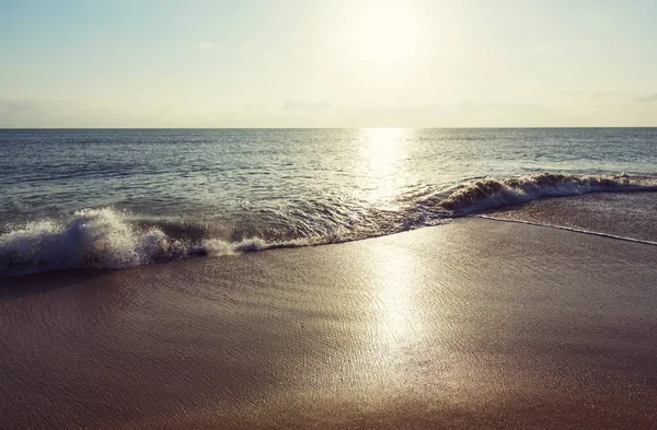 Cênico Pôr Sol Colorido Costa Mar Bom Para Papel Parede — Fotografia de Stock