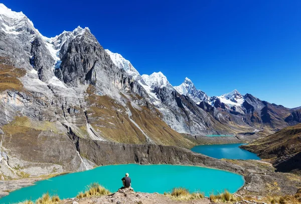秘鲁科迪勒拉华瓦什的三个泻湖 — 图库照片