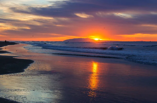 Scenic Colorful Sunset Sea Coast Good Wallpaper Background Image — Stock Photo, Image