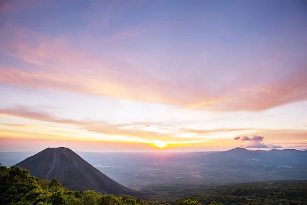 Belo Vulcão Parque Nacional Cerro Verde Salvador Pôr Sol — Fotografia de Stock