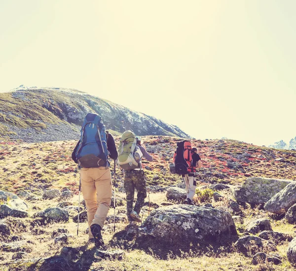 Hikers Kackar Mountains Eastern Turkey Autumn Season — Stock Photo, Image