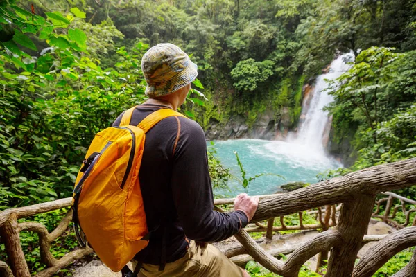 Hiking in green tropical jungle, Costa Rica, Central America