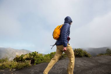 Hike to Irazu Volcano in Central America. Costa Rica clipart