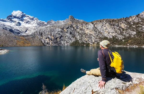 Escena Senderismo Las Montañas Cordillera Perú — Foto de Stock