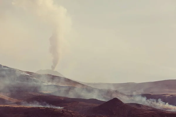 Active Góry Wulkaniczne Krajobrazy Andach Pobliżu Kanionu Colca Arequipa Peru — Zdjęcie stockowe