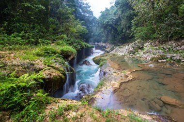 Beautiful natural pools in Semuc Champey, Lanquin, Guatemala, Central America clipart