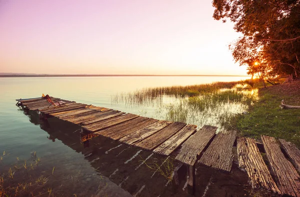 Cena Pôr Sol Lago Peten Itza Guatemala América Central — Fotografia de Stock