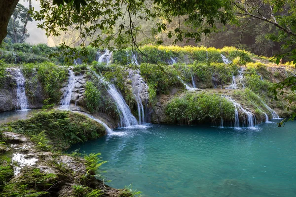 Hermosas Piscinas Naturales Semuc Champey Lanquin Guatemala América Central — Foto de Stock