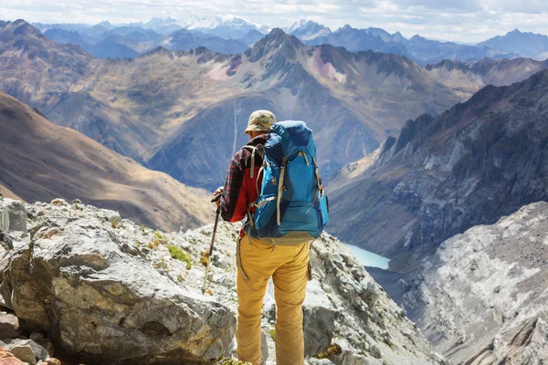 Escena Senderismo Las Montañas Cordillera Perú — Foto de Stock