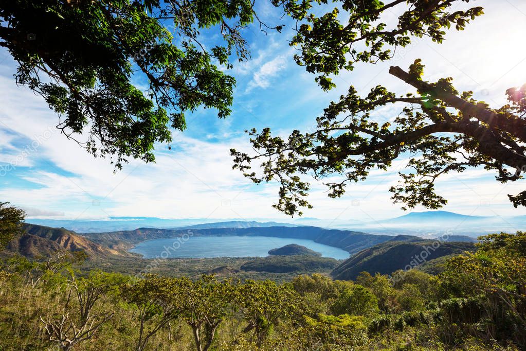 Coatepeque lake view, Santa Ana, El Salvador, Central America