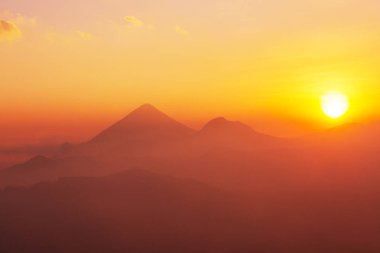 Güzel volkanlar Guatemala, Orta Amerika 'da manzara