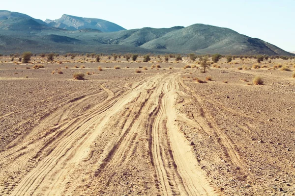 Jalan Sandy Gurun Maroko Afrika — Stok Foto