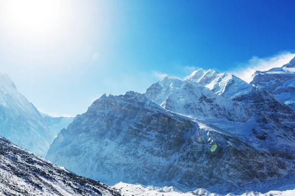 Vista Panorâmica Das Montanhas Região Kanchenjunga Himalaia Nepal — Fotografia de Stock