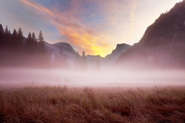 Beautiful Yosemite National Park landscapes, California clipart