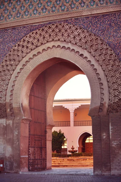 Πόρτα Τοίχο Medina Meknes Μαρόκο — Φωτογραφία Αρχείου