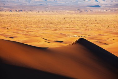 Çölde manzaralı kum tepeleri