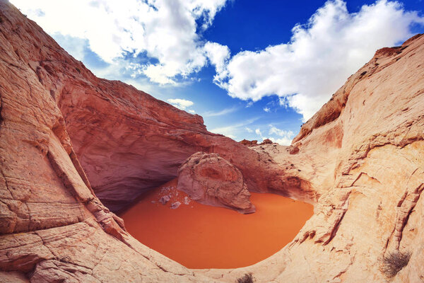 Unusual natural formation Cosmic Astray in Grand Staircase-Escalante National Monument, Utah, United States. Fantastic Landscapes.