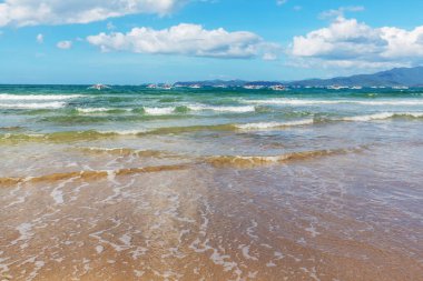 Şaşırtıcı doğal görünümü adaların deniz Körfezi ve dağ, Palawan, Filipinler