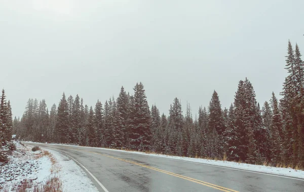 Zimowa Droga Mieście — Zdjęcie stockowe
