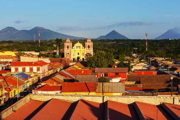Architettura Coloniale Nella Città Leon Nicaragua — Foto Stock