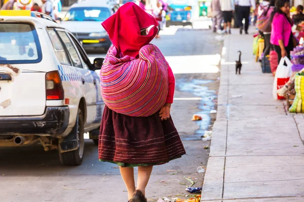 Peruanska Människor Stadens Gata — Stockfoto