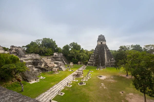 Famosos Templos Antigos Maias Parque Nacional Tikal Guatemala América Central — Fotografia de Stock