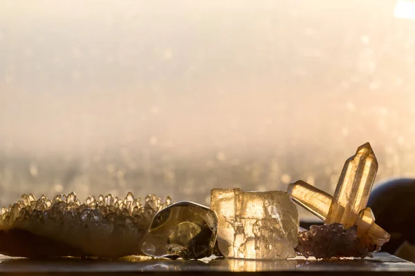 Natürliche Mineralkristalle Aus Nächster Nähe — Stockfoto