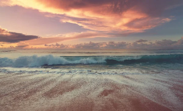 Coucher Soleil Pittoresque Sur Côte Mer Bon Pour Papier Peint — Photo