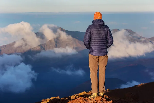 Piękna Scena Wschodu Słońca Wulkanie Haleakala Wyspa Maui Hawaje — Zdjęcie stockowe